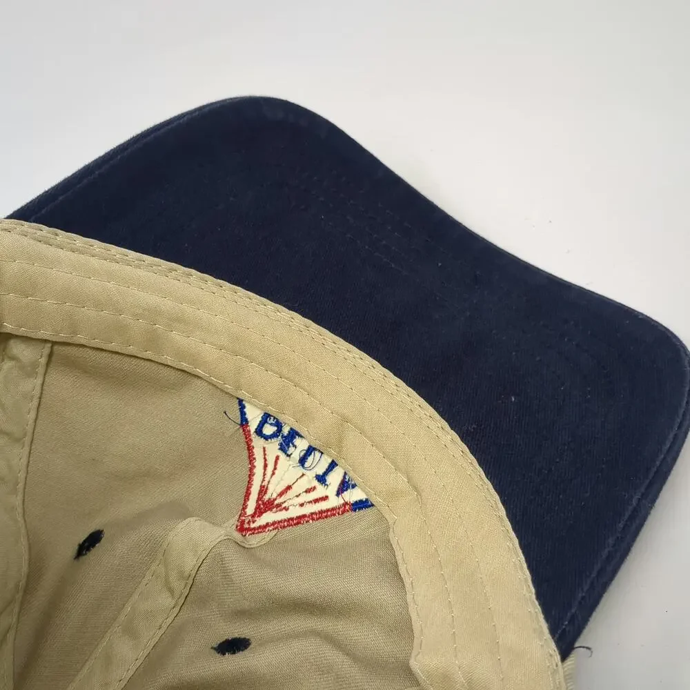 Queensboro Shirt Company Baseball Cap Beige Blue One Size Hat Industrial Logo